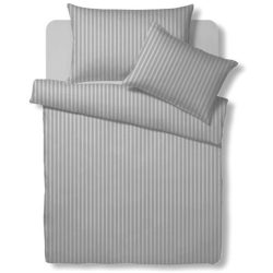 Living Home Bettwäschegarnitur Bio Organic Grau Baumwolle 240 cm 240 cm - Farbe: stein - Material: Bio Baumwolle - Bettwäschegarnitur