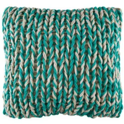 KAS Zierkissenbezug Splice Cyan Baumwolle 48 cm 48 cm - Farbe: teal - Zierkissenbezug