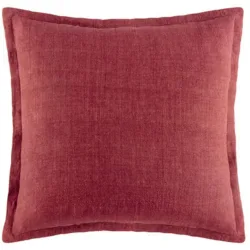 KAS Zierkissenbezug Linen Rot Leinen 50 cm 50 cm - Farbe: Wine - Zierkissenbezug