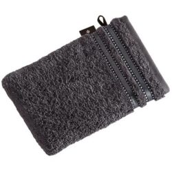 Vossen Waschhandschuh Cult de Luxe Grau Baumwolle 16 cm 22 cm - Farbe: graphit - Waschhandschuh