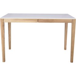 Schreibtisch Oscar Weiss Holz/MDF 120 cm - Material: Holz massiv, MDF - Schreibtisch