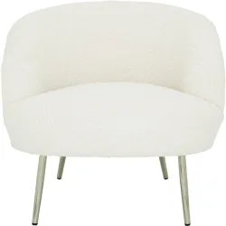 Sessel Lahja Weiss/Gold Stoff/Metall 72 cm 74 cm - Farbe: weiss, gold - Material: Stoff, Metall - Sessel