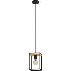 Eglo Pendellampe Libertad Braun/Schwarz Stahl/Holz 18 cm 18 cm - Material: Holz/Stahl - Pendellampe