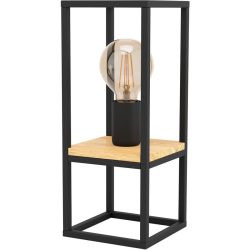 Eglo Tischlampe Libertad Braun/Schwarz Stahl/Holz 14 cm 14 cm - Material: Holz/Stahl - Tischlampe