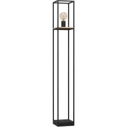 Eglo Stehlampe Libertad Braun/Schwarz Stahl/Holz 18 cm 18 cm - Material: Holz/Stahl - Stehlampe