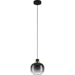 Eglo Pendellampe Oilella Schwarz Stahl/Glas 0 cm 0 cm - Farbe: Schwarz/Messing - Material: Glas/Stahl - Pendellampe