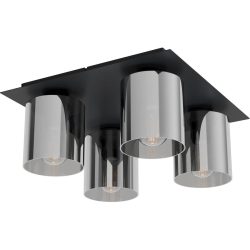 Eglo Deckenlampe Gorosiba 1 Schwarz/Transparent Stahl/Glas 38 cm 38 cm - Material: Glas/Stahl - Deckenlampe