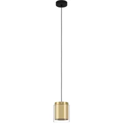 Eglo Pendellampe Lagunitas Schwarz Stahl/Glas 0 cm 0 cm - Farbe: Schwarz/Messing - Material: Glas/Stahl - Pendellampe