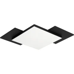 Eglo Deckenlampe Tamuria Braun/Schwarz/Weiss Stahl/Holz 28.5 cm 28.5 cm - LED - Lichtfarbe: Warmweiss - Material: Holz/Stahl - Deckenlampe- LED