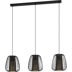Eglo Pendellampe Curasao Gold/Schwarz Stahl/Stoff 23.5 cm 99.5 cm - Farbe: schwarz-gold - Pendellampe