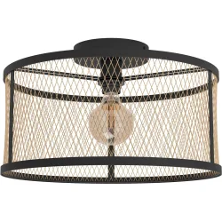 Eglo Deckenlampe Dellow Schwarz Stahl 0 cm 0 cm - Farbe: Schwarz/Messing - Deckenlampe