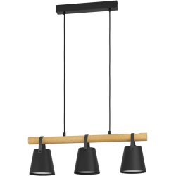 Eglo Pendellampe Boyle Braun/Schwarz/Weiss Stahl/Holz 17 cm 78 cm - Material: Holz/Stahl - Pendellampe