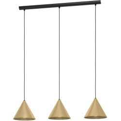 Eglo Pendellampe Narices Schwarz Stahl 22 cm 92 cm - Farbe: Schwarz/Messing - Pendellampe