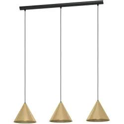 Eglo Pendellampe Narices Schwarz Stahl 22 cm 92 cm - Farbe: Schwarz/Messing - Pendellampe