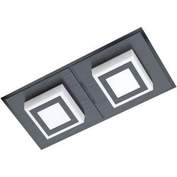 Eglo Deckenlampe Masiano 1 Schwarz Aluminium/Kunststoff/Stahl 12 cm 25 cm - Farbe: Schwarz/satiniert - LED - Lichtfarbe: Warmweiss - Material: