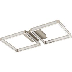 Eglo Deckenlampe Altaflor Grau Stahl/Kunststoff 65 cm 7 cm - Farbe: Nickel matt - LED - Lichtfarbe: Warmweiss - Material: Kunststoff/Stahl -