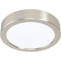 Eglo Deckenlampe Fueva 5 Grau Stahl/Kunststoff 16 cm 2.8 cm - Farbe: Nickel matt - LED - Lichtfarbe: Helles Neutralweiss - Material: Kunststoff/Stahl
