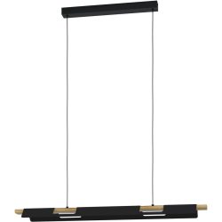 Eglo Pendellampe Ermua Braun/Schwarz/Weiss Stahl/Holz 16.5 cm 100 cm - LED - Lichtfarbe: Warmweiss - Material: Holz/Stahl - Pendellampe- LED
