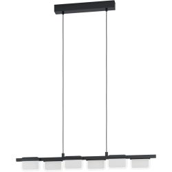 Eglo Pendellampe Ervidel Schwarz Stahl/Kunststoff 6 cm 93 cm - Farbe: Schwarz/klar/satiniert - LED - Lichtfarbe: Warmweiss - Material: