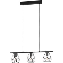 Eglo Pendellampe Mardyke Schwarz Stahl/Glas 14.5 cm 77.5 cm - Farbe: Schwarz/klar - Material: Glas/Stahl - Pendellampe