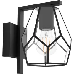 Eglo Wandlampe Mardyke Schwarz Stahl/Glas 0 cm 14.5 cm - Farbe: Schwarz/klar - Material: Glas/Stahl - Wandlampe
