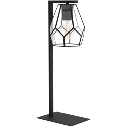 Eglo Tischlampe Mardyke Schwarz Stahl/Glas 15 cm 19 cm - Farbe: Schwarz/klar - Material: Glas/Stahl - Tischlampe