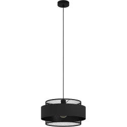 Eglo Pendellampe Bazely Schwarz Stahl/Stoff 0 cm 0 cm - Pendellampe