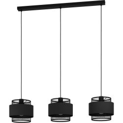 Eglo Pendellampe Bazely Schwarz Stahl/Stoff 23 cm 99 cm - Pendellampe