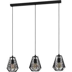 Eglo Pendellampe Stype Schwarz Stahl 20 cm 96 cm - Pendellampe