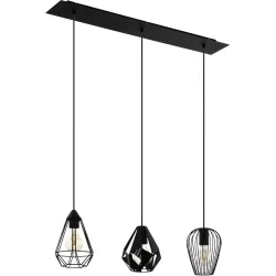 Eglo Pendellampe Distaff Schwarz Stahl 18.5 cm 90 cm - Pendellampe