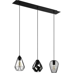 Eglo Pendellampe Distaff Schwarz Stahl 18.5 cm 90 cm - Pendellampe
