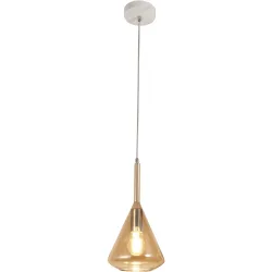 Pendellampe Tulisa Gelb Glas/Metall 20 cm 200 cm - Farbe: amber - Material: Metall/Glas - Pendellampe