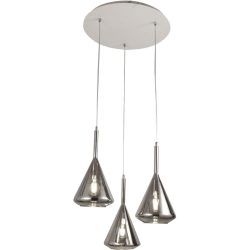 Pendellampe Tulisa Grau Glas/Metall 52 cm 200 cm - Material: Metall/Glas - Pendellampe