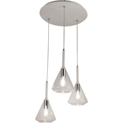 Pendellampe Tulisa Transparent Glas/Metall 52 cm 200 cm - Material: Metall/Glas - Pendellampe
