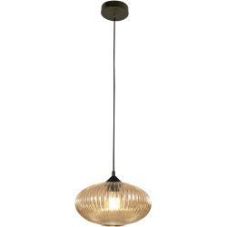 Pendellampe Mikati Gelb Glas/Metall 30 cm 200 cm - Farbe: amber - Material: Metall/Glas - Pendellampe