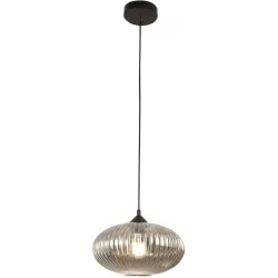 Pendellampe Mikati Grau Glas/Metall 30 cm 200 cm - Material: Metall/Glas - Pendellampe