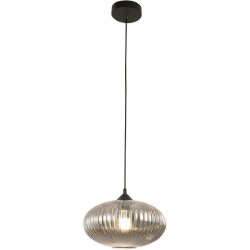 Pendellampe Mikati Grau Glas/Metall 30 cm 200 cm - Material: Metall/Glas - Pendellampe