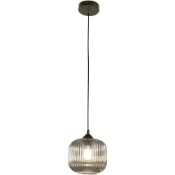 Pendellampe Moran Grau Glas/Metall 20 cm 200 cm - Material: Metall/Glas - Pendellampe