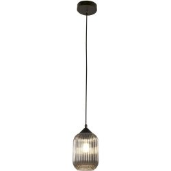Pendellampe Poncio Grau Glas/Metall 14 cm 200 cm - Material: Metall/Glas - Pendellampe