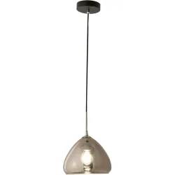 Pendellampe Ove Grau Glas/Metall 24 cm 200 cm - Farbe: verchromt - Material: Metall/Glas - Pendellampe