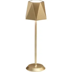 Tischlampe Keely Weiss Metall 38 cm - Farbe: Gold - LED - Lichtfarbe: Warmweiss - Tischlampe- LED Energiesparlampe