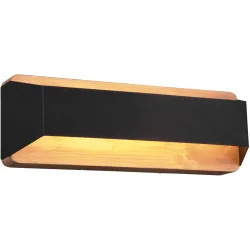 Wandlampe Orca Schwarz Metall 35.2 cm 12 cm - Farbe: schwarz matt - LED - Lichtfarbe: Warmweiss - Wandlampe- LED Energiesparlampe