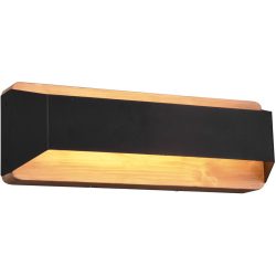 Wandlampe Orca Schwarz Metall 35.2 cm 12 cm - Farbe: schwarz matt - LED - Lichtfarbe: Warmweiss - Wandlampe- LED Energiesparlampe