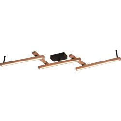 Deckenlampe Briana Braun Holz 180 cm 13.5 cm - Farbe: Holzfarben - LED - Lichtfarbe: Warmweiss - Kaltes Tagesweiss - Deckenlampe- LED Energiesparlampe