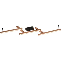 Deckenlampe Briana Braun Holz 180 cm 13.5 cm - Farbe: Holzfarben - LED - Lichtfarbe: Warmweiss - Kaltes Tagesweiss - Deckenlampe- LED Energiesparlampe