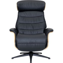Relaxsessel Cam Schwarz Leder 83 cm 88 cm - Material: Gedecktes Leder - Möbel Konfigurator: Traummöbel individuell zusammenstellen - Relaxsessel