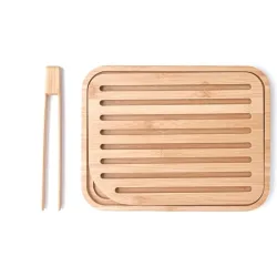 Diverse Brotteller Pebbly Braun Bambus 20 cm 26 cm - Farbe: Natural - Brotteller