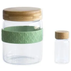 Diverse Aufbewahrungsbox Pebbly Braun/Grün Glas/Holz 10 cm 13.5 cm - Aufbewahrungsbox