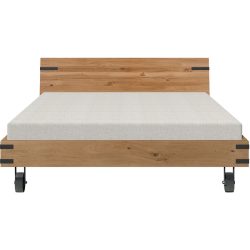 Bett Ajan Braun Holz 160 x 200 cm - Farbe: Wildeiche - Bett