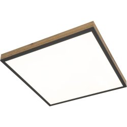 Deckenlampe Cenay Braun Aluminium 45 cm 8 cm - Farbe: Holzfarben - LED - Lichtfarbe: Warmweiss - Kaltes Tagesweiss - Deckenlampe- LED Energiesparlampe